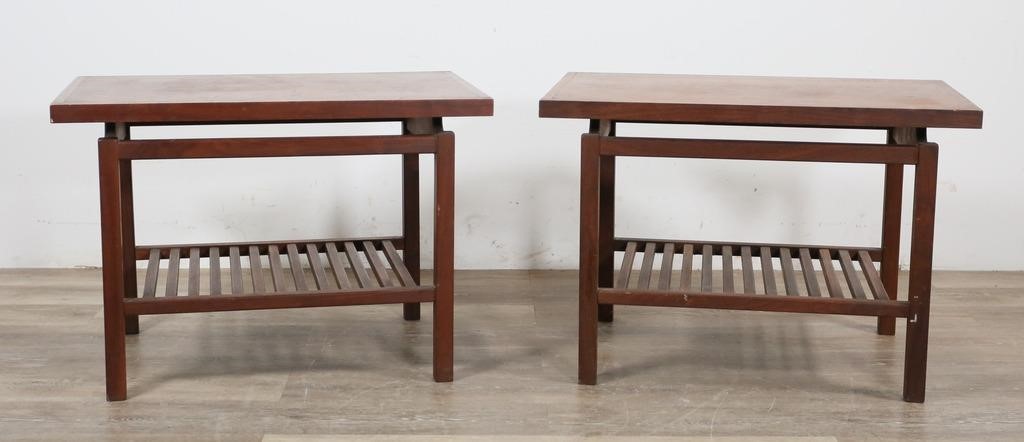 Appraisal: Pair of Mid Century Modern style side tables in the