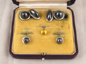 Appraisal: An carat gold platinum and haematite cufflink and stud set