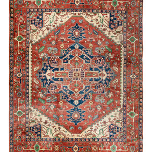 Appraisal: An Indo Heriz Rug Second Half th Century feet inches