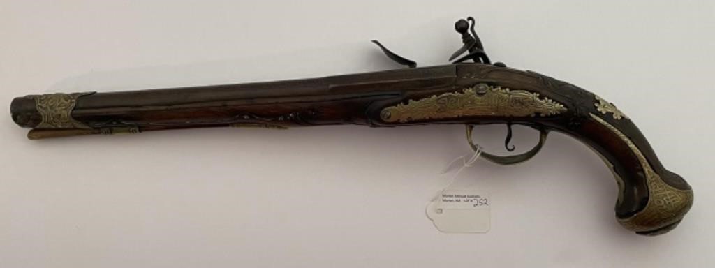 Appraisal: TH CENTURY OTTOMAN FLINTLOCK PISTOL THE GUNfeatures a steel barrel