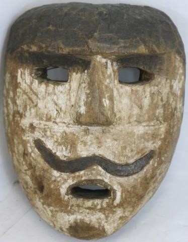 Appraisal: LATE TH C CARVED AND PAINTED MEXICAN MASK MAXIMON DESIGN