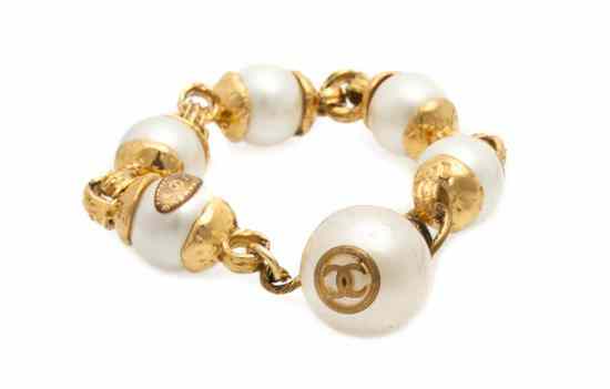 Appraisal: A Chanel Faux Pearl Bracelet Stamped Chanel