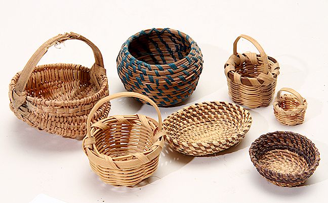 Appraisal: Miniature Indian Baskets Exclusive on Bidsquare A group of six