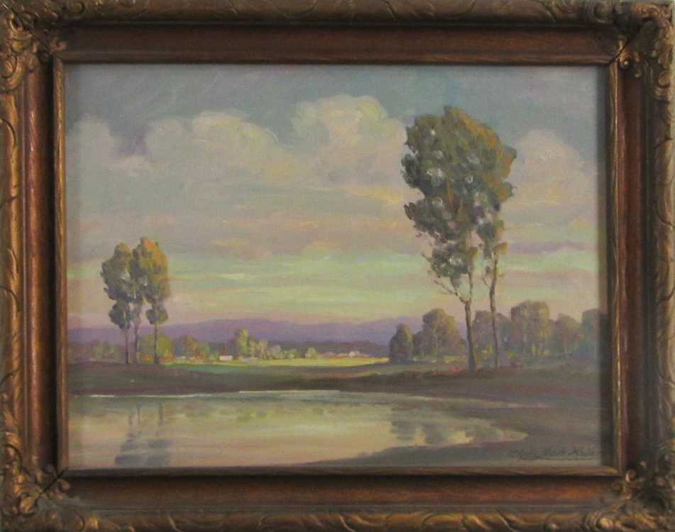 Appraisal: CLYDE LEON KELLER OIL ON BOARD Oregon - Sauvie Island