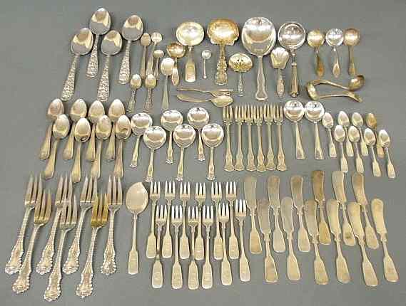 Appraisal: Group of sterling silver flatware by various makers in various