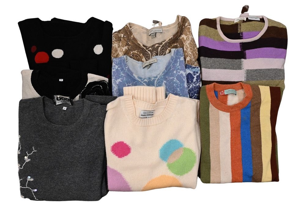 Appraisal: Eight Cashmere Sweaters to include OGGI Maus Hoffman TSE Surface