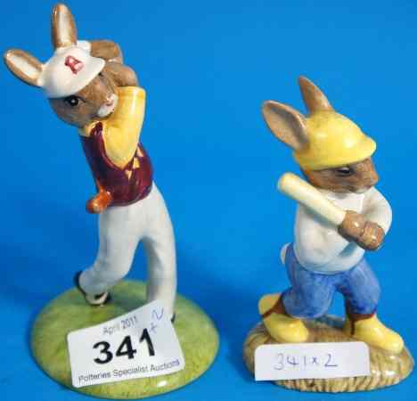 Appraisal: Royal Doulton Bunnykins Home Run DB and Golfer DB Boxed