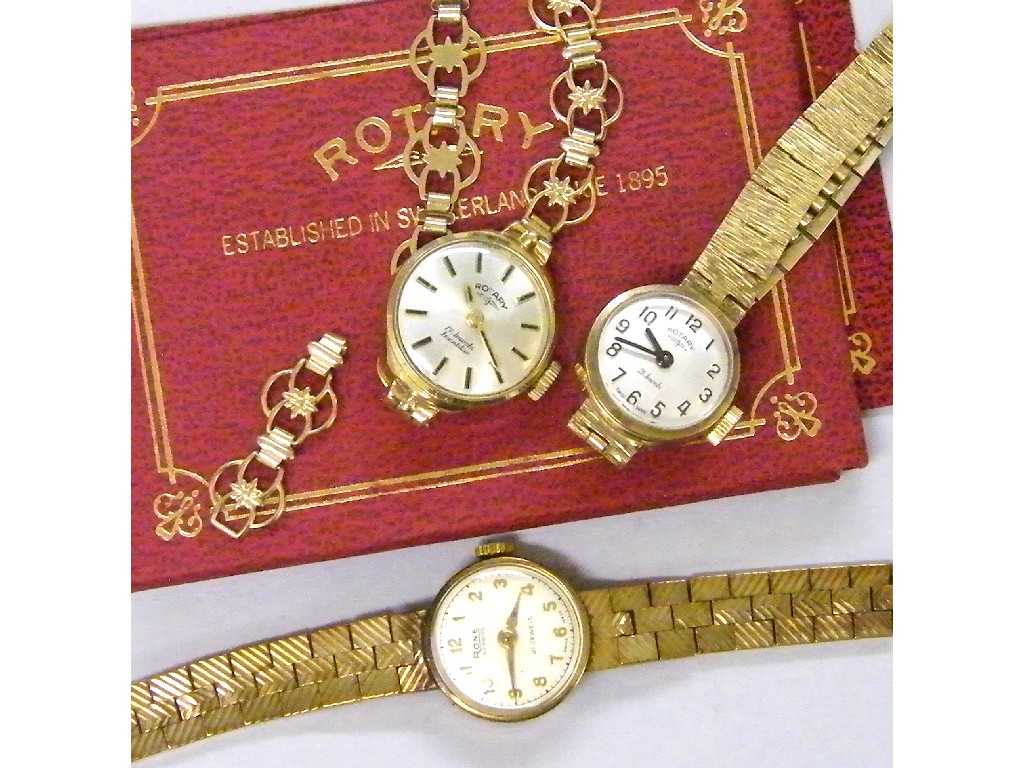 Appraisal: Two Rotary ct lady's bracelet watches and a Rone ct