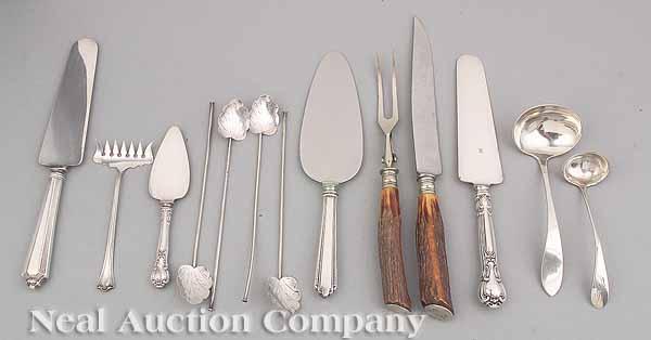 Appraisal: A Group of American Sterling Silver Flatware Serving Pieces including