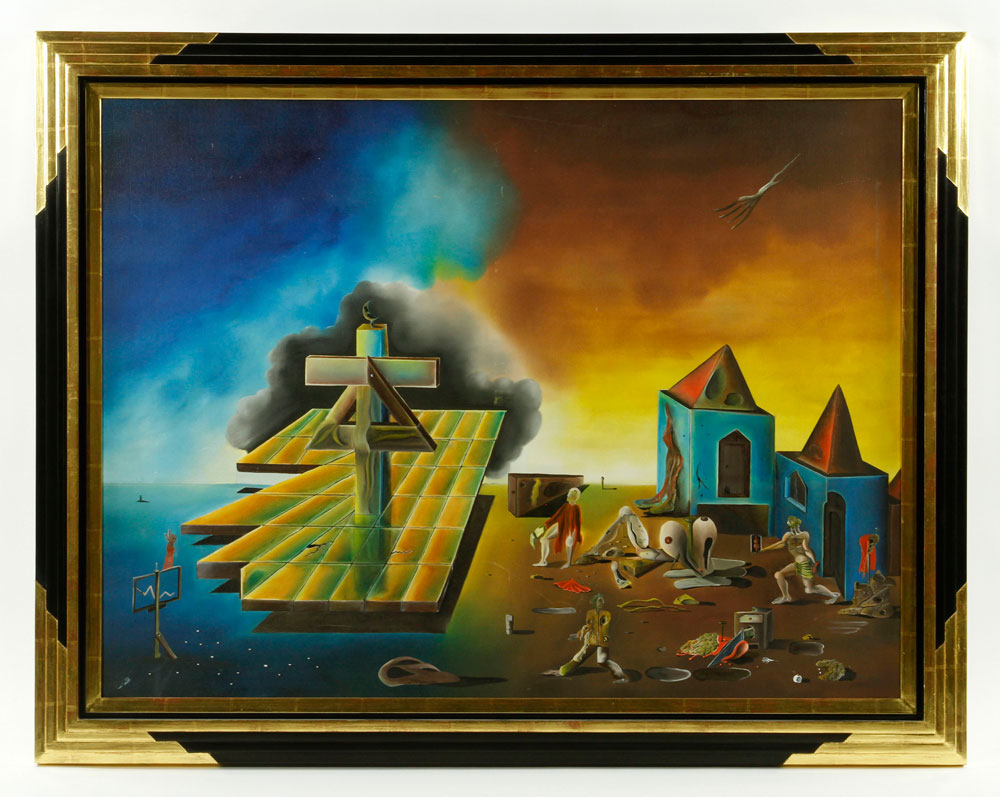 Appraisal: - Surrealist Style Painting O C Surrealist style painting with