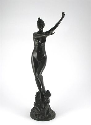 Appraisal: Diana' a large painted bronze figure cast from a model