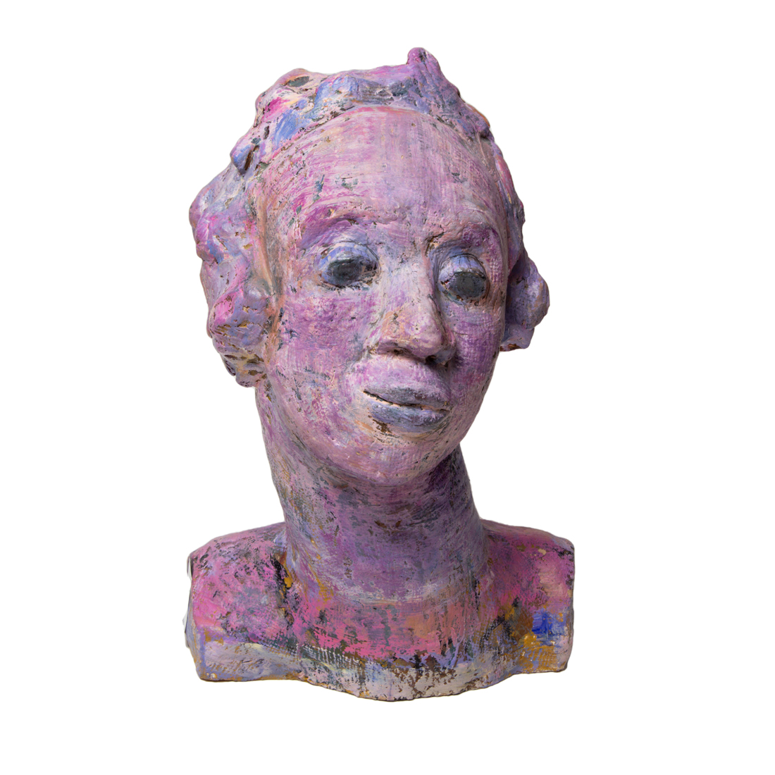 Appraisal: MODERNIST TERRACOTTA POLYCHROME DECORATED SCULPTURE Modernist terracotta polychrome decorated sculpture