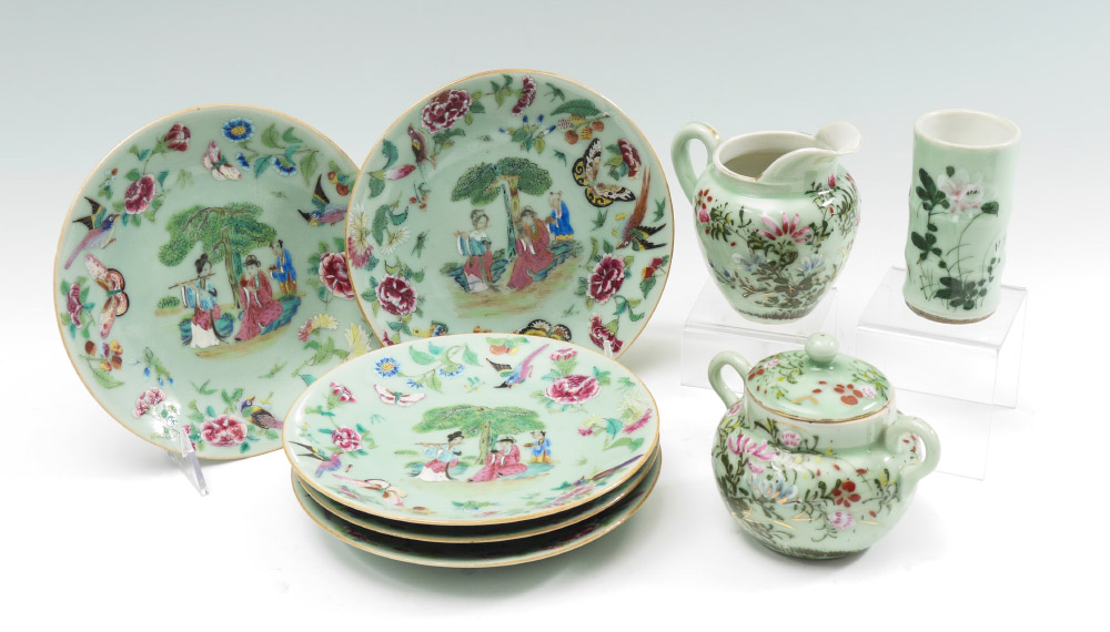 Appraisal: COLLECTION CHINESE FAMILLE VERTE PORCELAIN ITEMS pieces total to include