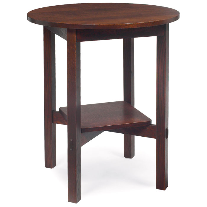 Appraisal: Stickley Brothers lamp table circular top over a lower square