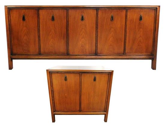 Appraisal: Two John Stuart designed servers or credenzas c walnut finish