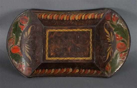 Appraisal: American toleware bread tray first half- th century with floral