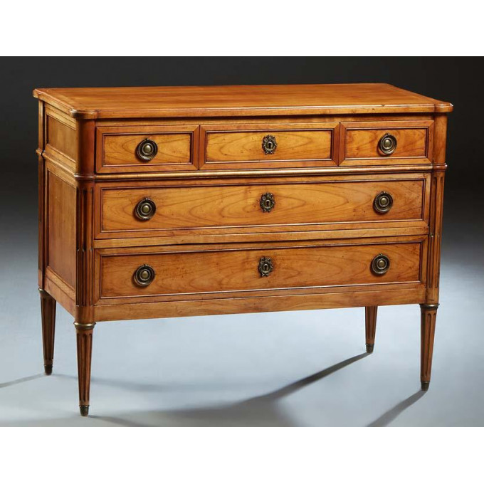 Appraisal: French Louis XVI Style Carved Cherry Commode early th c