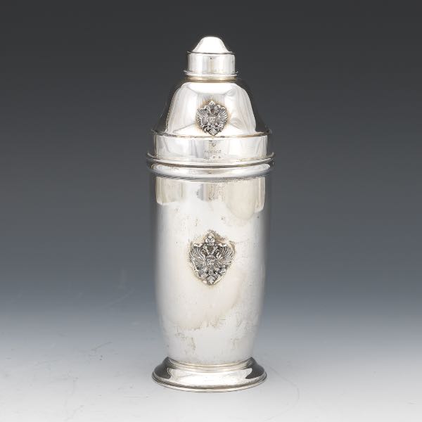 Appraisal: FABERGE ITALY STERLING SILVER COCKTAIL SHAKER CA LATE TH CENTURY