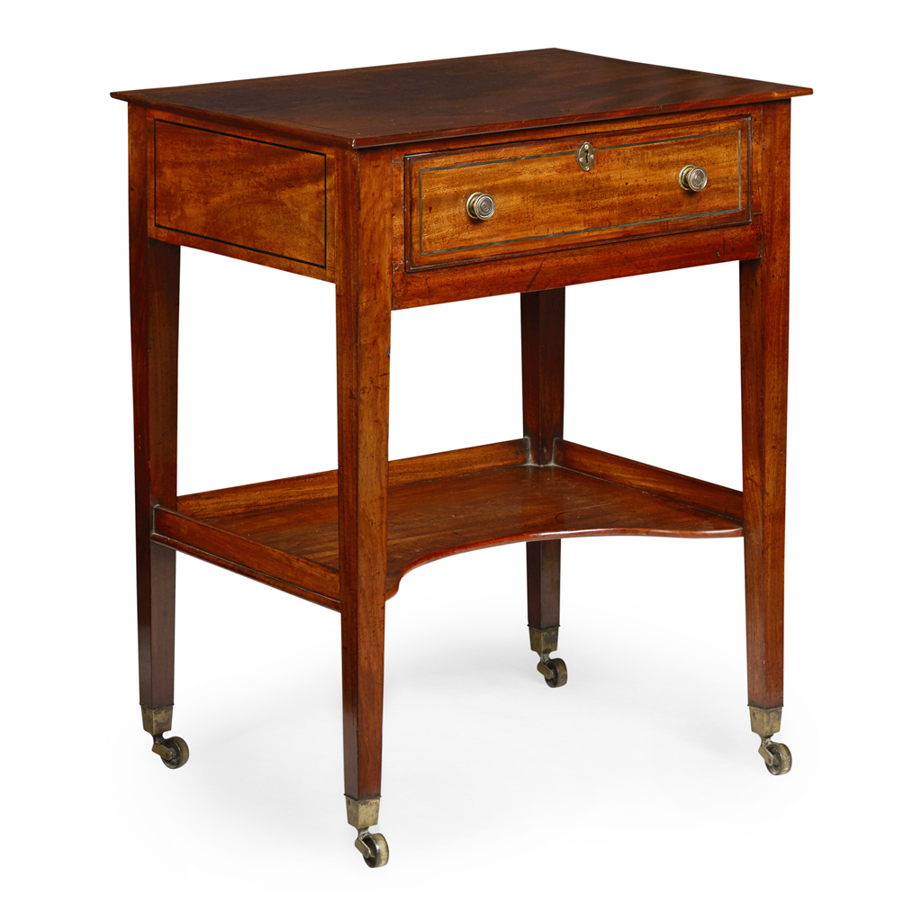 Appraisal: REGENCY MAHOGANY AND EBONY WASHSTAND EARLY TH CENTURY the rectangular