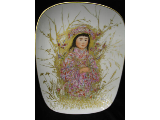 Appraisal: Edna Hibel Porcelain Wall Plaque Cakara of excellent x