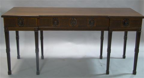 Appraisal: GEORGE III STYLE AIMONE MAHOGANY SIDEBOARD stamped Aimone Manufacturing Company