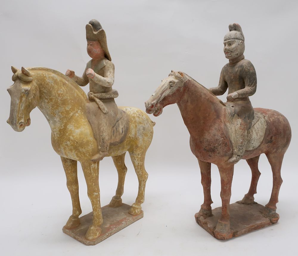 Appraisal: Two Tang Horses and Riders Well formed with good pigment