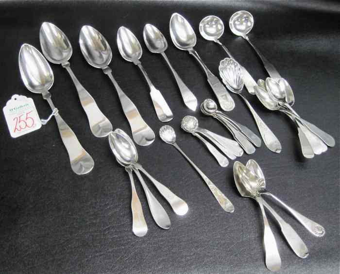 Appraisal: PIECE COLLECTION OF COIN SILVER FLATWARE includes set of large