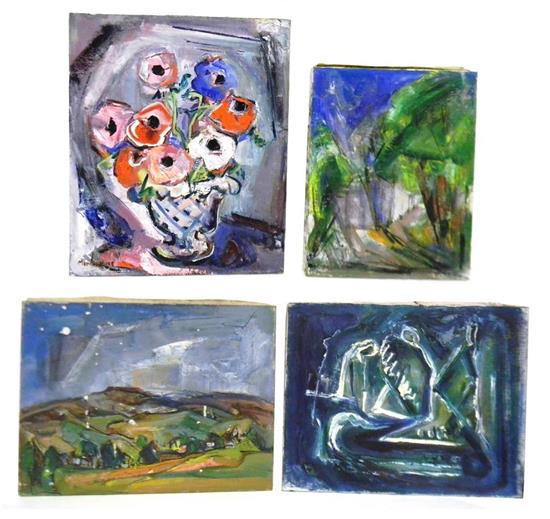 Appraisal: Marion Huse American - four small oils on canvas unframed