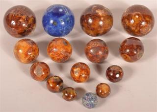 Appraisal: Stoneware Rockingham Glazed Marbles Stoneware Rockingham Bennington Glazed Marbles in