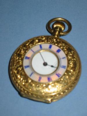 Appraisal: A LADY'S VICTORIAN CT GOLD HALF HUNTER POCKET WATCH the