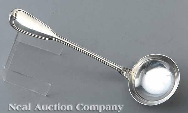 Appraisal: An Antique Christofle Silverplate Soup Ladle th c Paris upturned