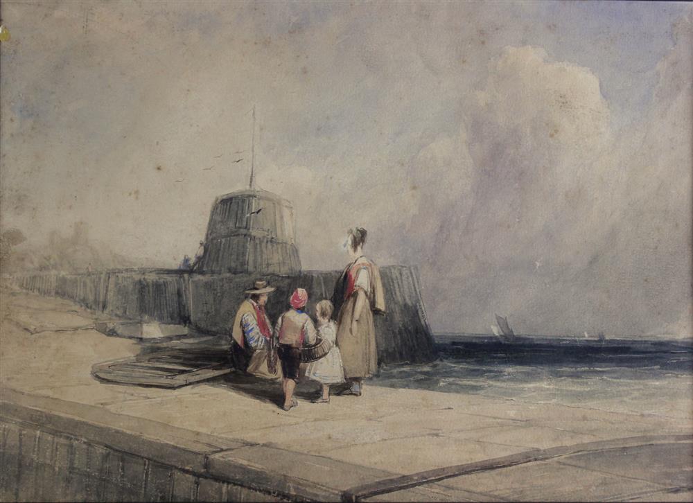 Appraisal: ATTRIBUTED TO RICHARD PARKES BONINGTON BRITISH - FRENCH COASTAL SCENE