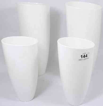 Appraisal: Minton Set of Large White Contemporary Vases are cm and