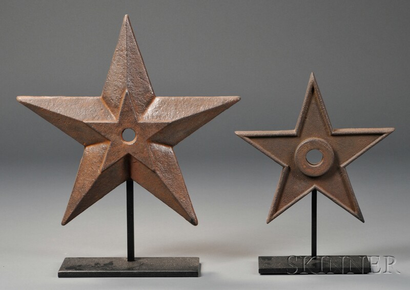 Appraisal: Two Cast Iron Five-point Star Architectural Elements America late th