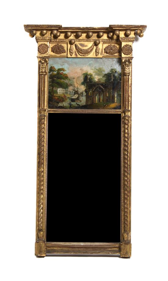 Appraisal: Sale Lot A Regency Gilt and Reverse Painted Glass Mirror