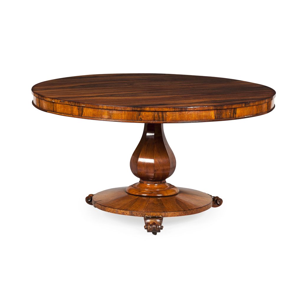 Appraisal: EARLY VICTORIAN ROSEWOOD BREAKFAST TABLE MID TH CENTURY the circular