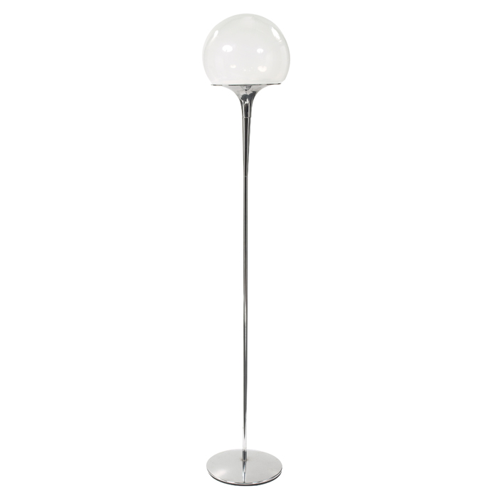 Appraisal: Reggiani floor lamp Italy polished steel base with blown glass