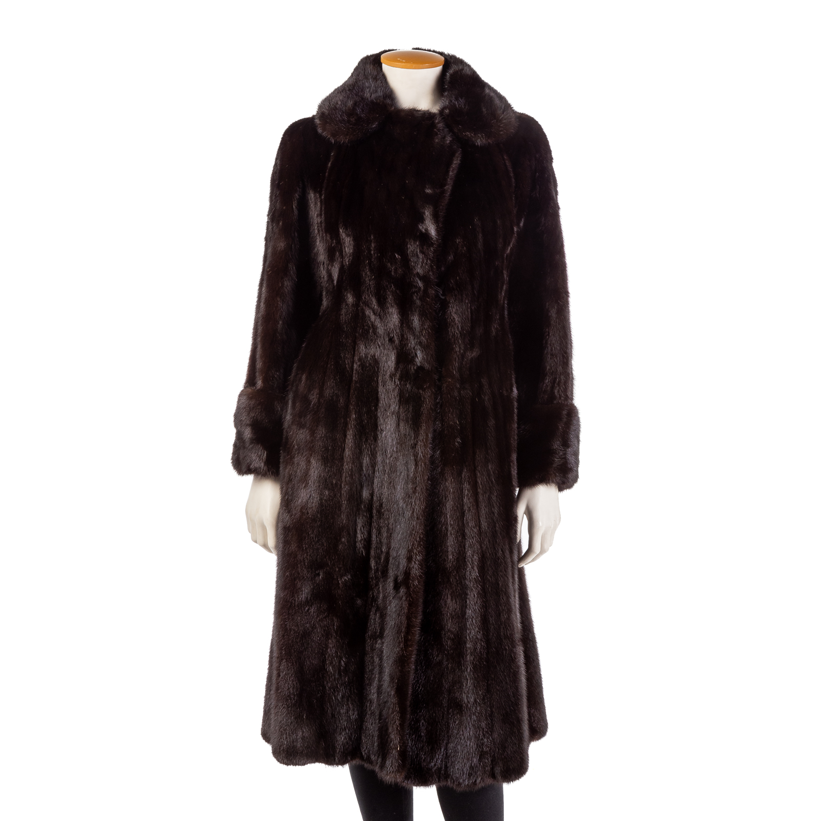 Appraisal: TARLOW FURS BROWN MINK FULL-LENGTH COAT Embroidered lining