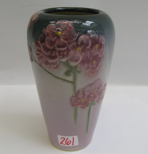 Appraisal: WELLER ETNA POTTERY VASE having raised colorful floral motif hand