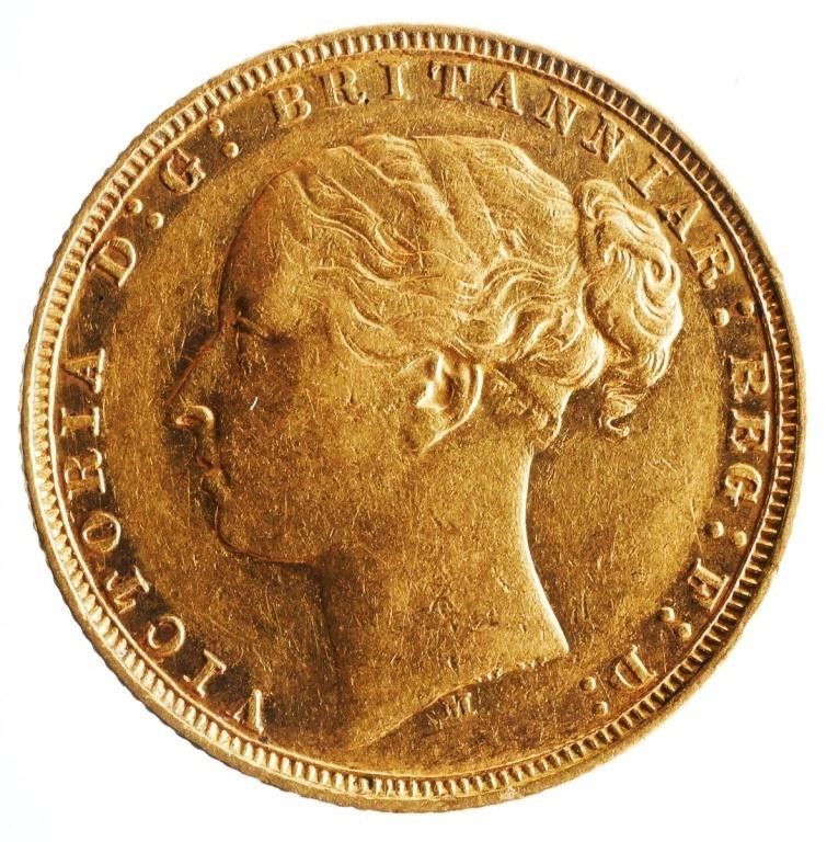 Appraisal: Gold Sovereign featuring young head Queen Victoria and the St