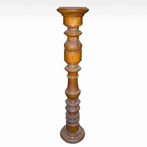 Appraisal: A French Lathe Turned Oak Staircase Newel Post circa having