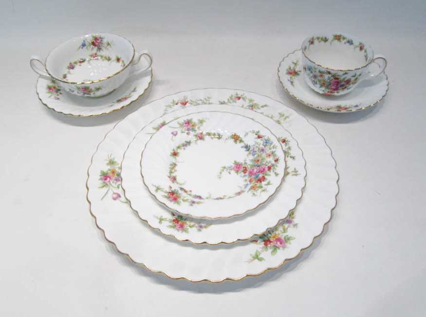 Appraisal: MINTON LORRAINE CHINA SET seventy-one pieces comprised of dinner plates