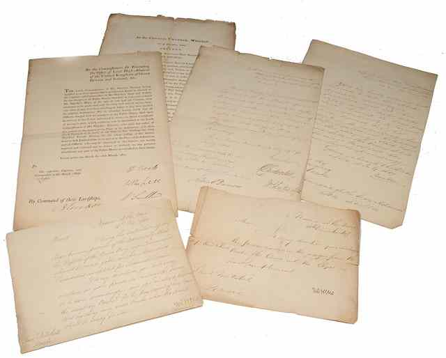 Appraisal: A COLLECTION OF Naval MSS inc A letter from Rear