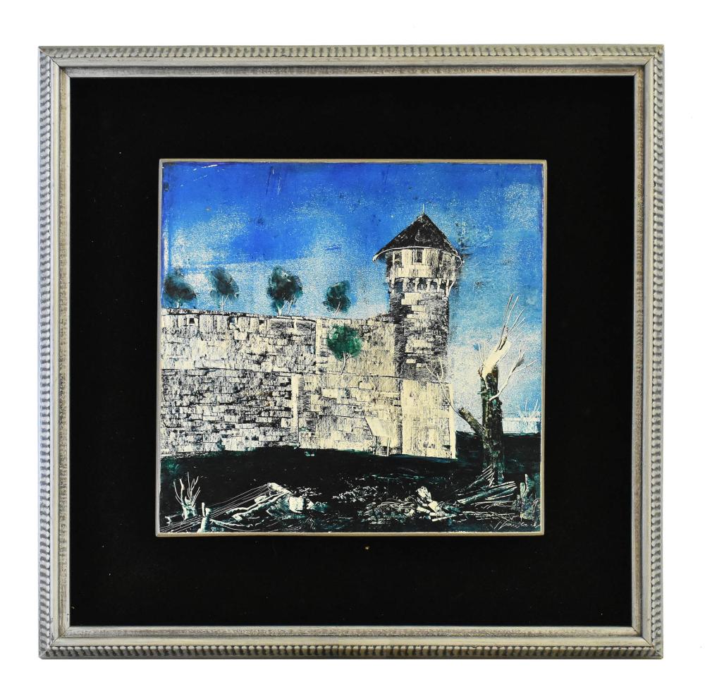 Appraisal: ENDRE SZASZ HUNGARIAN - Untitled The Wall Signed Oil on