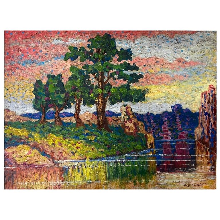 Appraisal: Impressionistic Oil Painting Impressionistic Oil Painting Signed Measures inches high