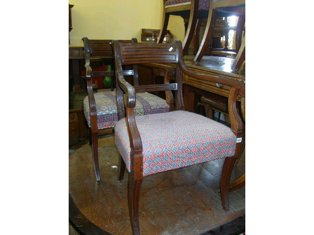 Appraisal: A set of four Regency mahogany armchairs with spade backs