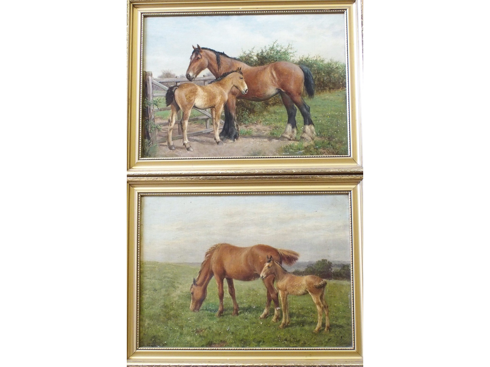 Appraisal: JOSEPH DIXON CLARK British - HORSE AND FOALOil on canvas