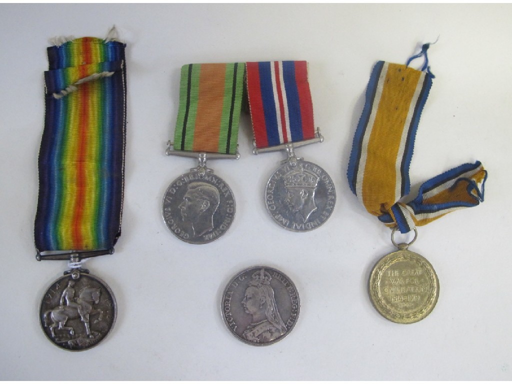 Appraisal: Lot comprising war and victory medals to Cpl J N