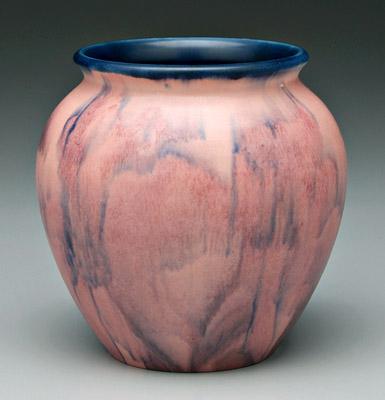 Appraisal: Rookwood artist signed vase matte runny pink and blue glaze