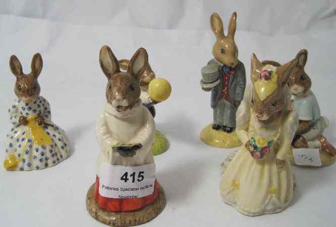 Appraisal: Royal Doulton Bunnykins Figures Easter Treat DB Choir Singer DB